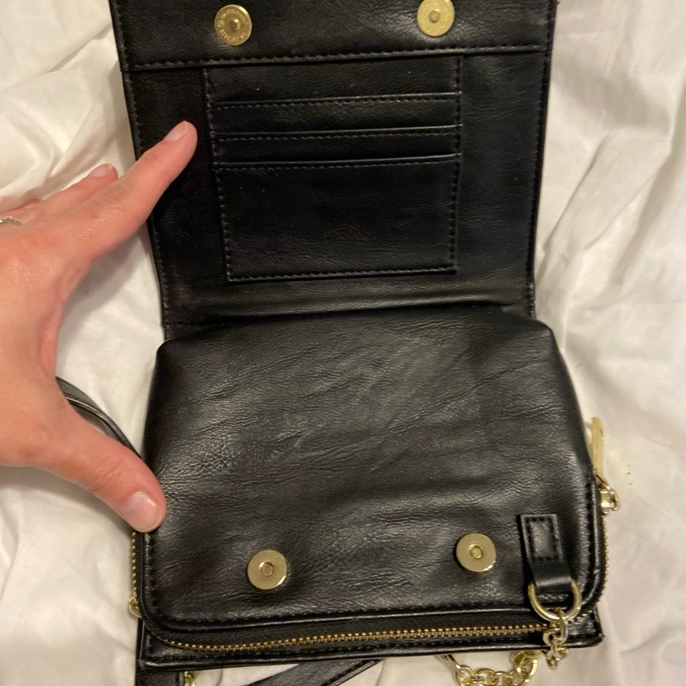 Steve Madden Black Crossbody with Gold Chain Accent - Picture 10 of 14